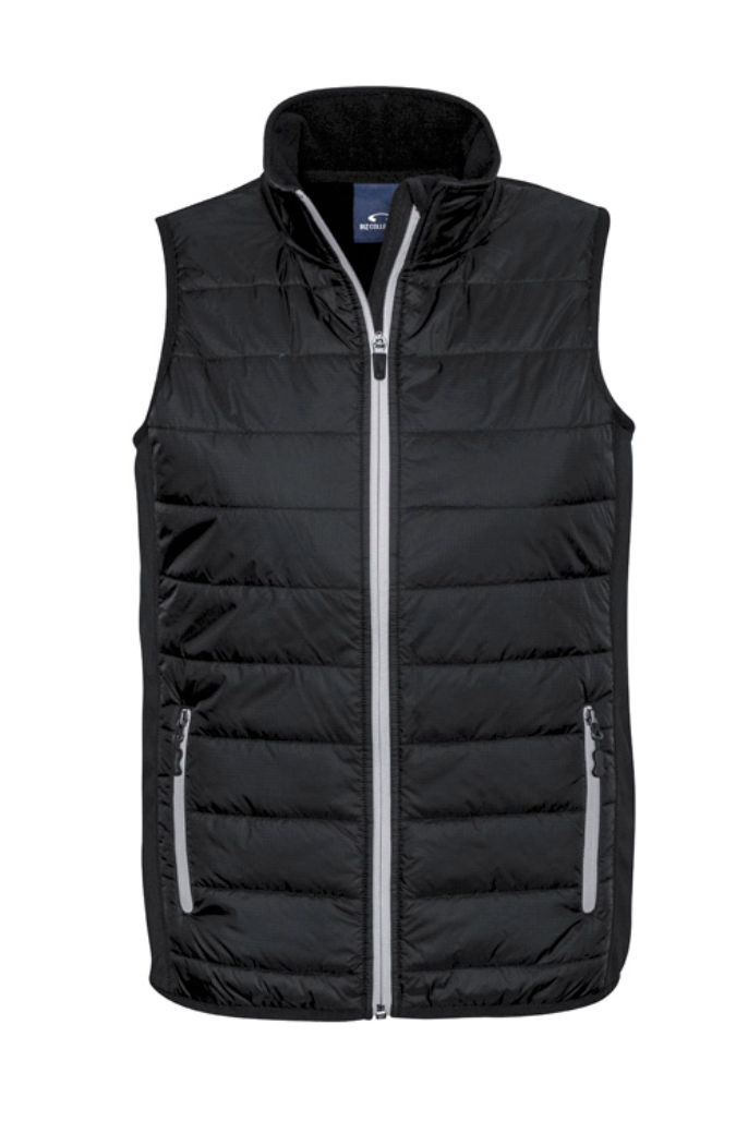 Biz Collection Mens Stealth Tech Vest in Black/Silver Grey