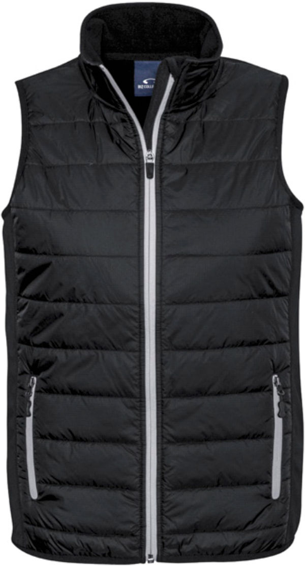 Am image of a Custom Biz Collection Mens Stealth Tech Vest in Black/Silver Grey!