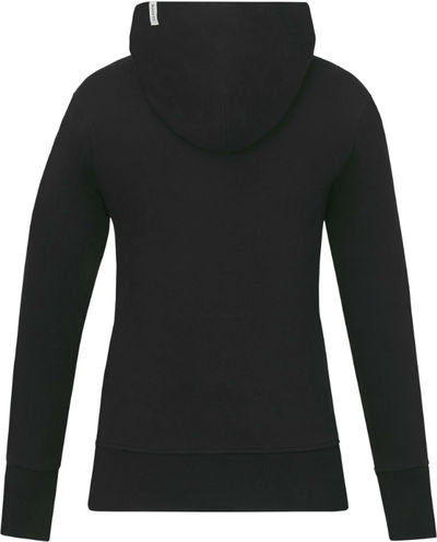 Am image of a Custom Roots73 Ladies Canmore Eco Full Zip Hoody in Black!