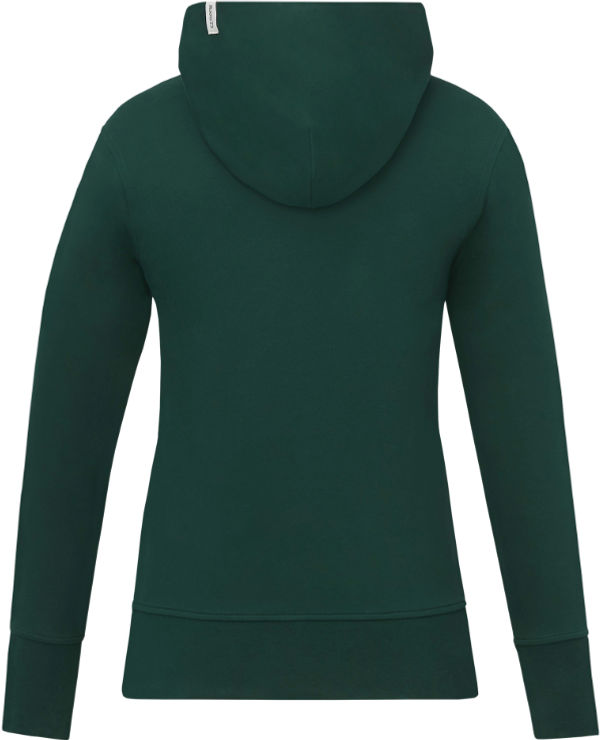 Am image of a Custom Roots73 Ladies Canmore Eco Full Zip Hoody in Evergreen!
