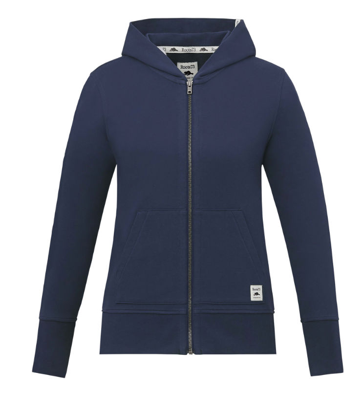 Roots73 Ladies Canmore Eco Full Zip Hoody in Indigo Blue