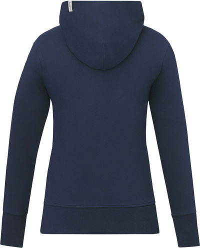 Am image of a Custom Roots73 Ladies Canmore Eco Full Zip Hoody in Indigo Blue!