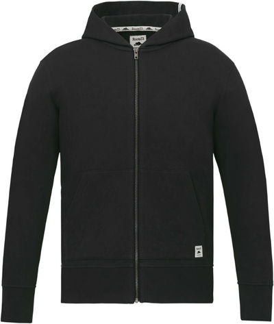 Am image of a Custom Roots73 Mens Canmore Eco Full Zip Hoody in Black!
