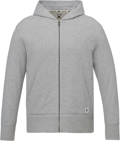 Am image of a Custom Roots73 Mens Canmore Eco Full Zip Hoody in Grey Mix!