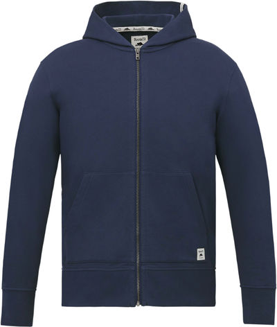 Am image of a Custom Roots73 Mens Canmore Eco Full Zip Hoody in Indigo Blue!