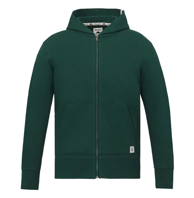 Roots73 Mens Canmore Eco Full Zip Hoody in Evergreen