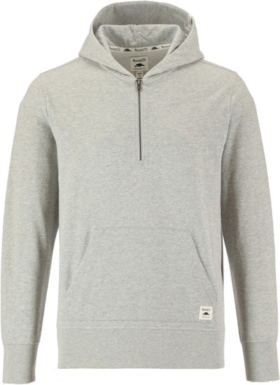 Am image of a Custom Roots73 Canmore Eco Quarter Zip Hoody in Grey Mix!