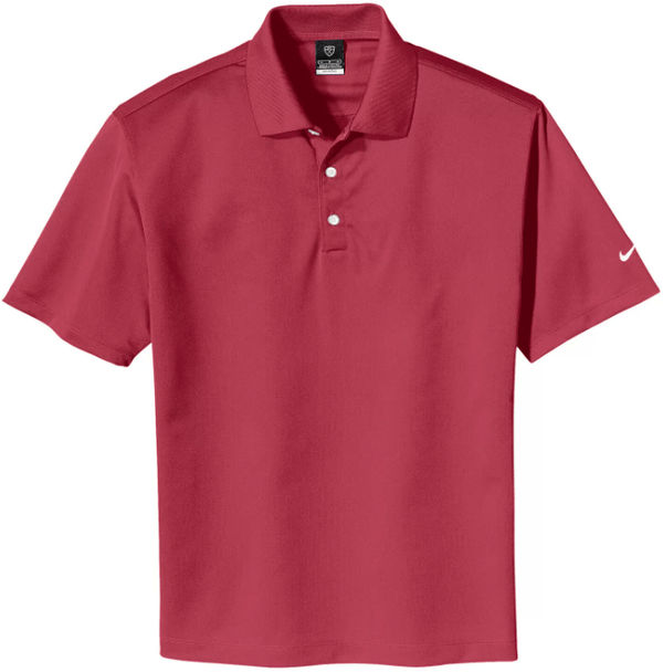 Am image of a Custom Nike Tech Basic Dri FIT Polo in Pro Red!