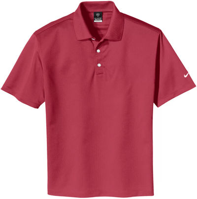 Am image of a Custom Nike Tech Basic Dri FIT Polo in Pro Red!