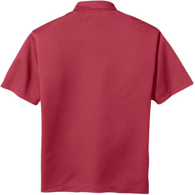 Am image of a Custom Nike Tech Basic Dri FIT Polo in Pro Red!