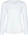 Am image of a Custom ATC Eurospun Ring Spun Long Sleeve Ladies Tee in White!