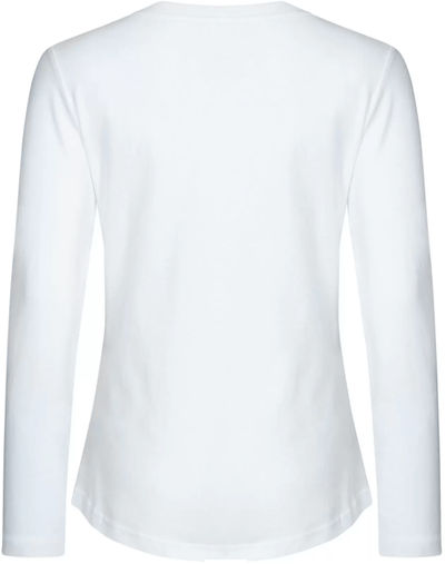 Am image of a Custom ATC Eurospun Ring Spun Long Sleeve Ladies Tee in White!