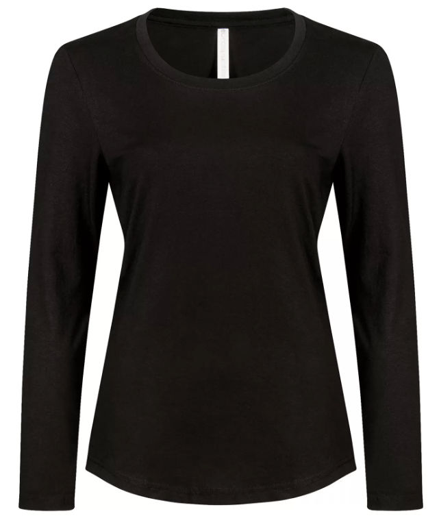 ATC Eurospun Ring Spun Long Sleeve Ladies Tee in Black