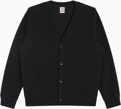 Am image of a Custom Made Blanks Freshman Corduroy Cardigan in Phantom Black!