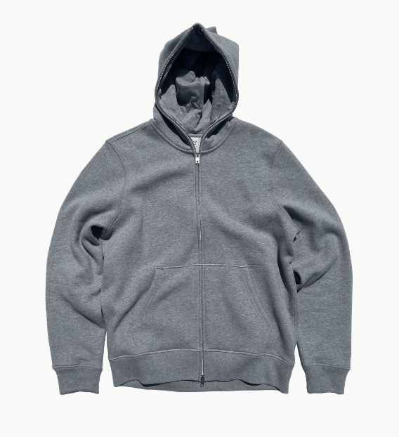 Made Blanks Full Zip Bag Hoodie in Heather Grey