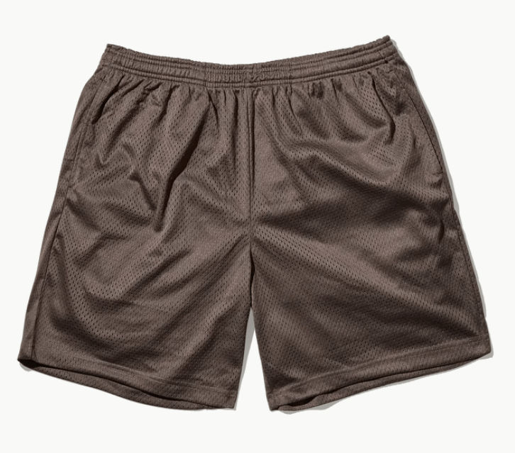 Made Blanks Practice Mesh Shorts in Deep Taupe Brown