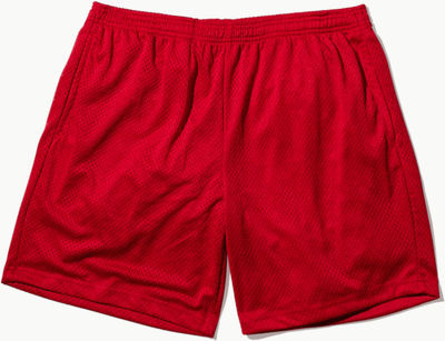 Am image of a Custom Made Blanks Practice Mesh Shorts in Racing Red!