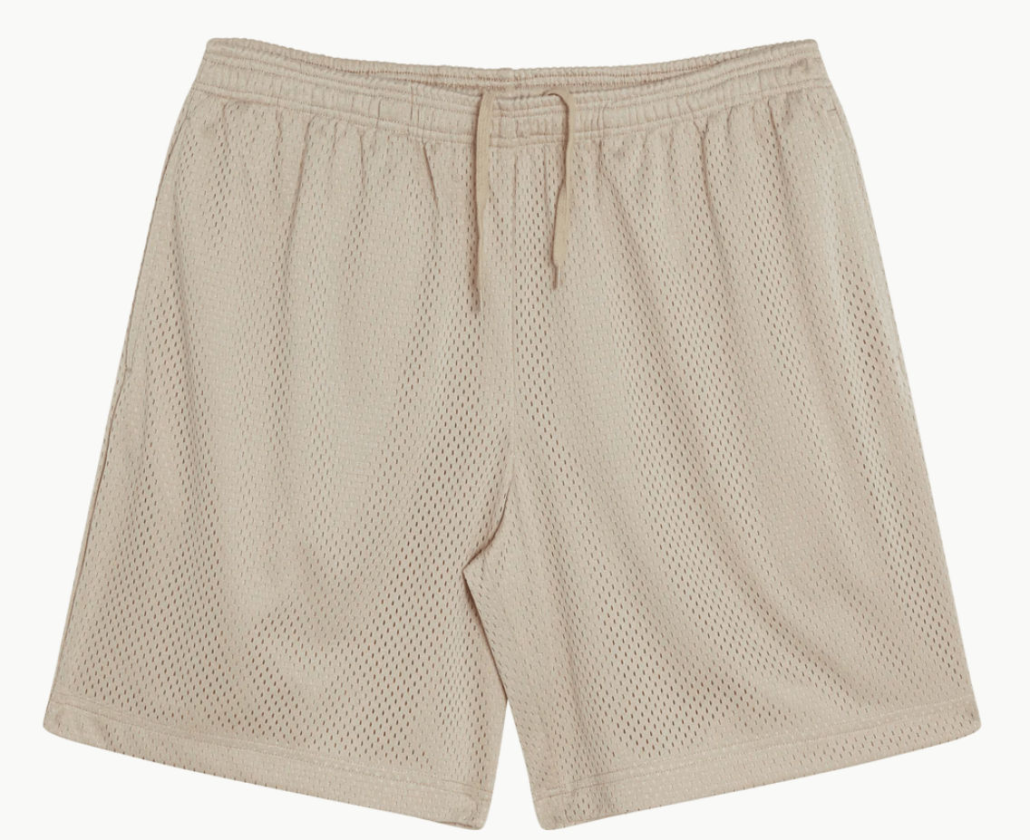 Made Blanks Practice Mesh Shorts in Angora Tan