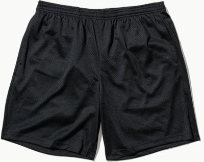 Am image of a Custom Made Blanks Practice Mesh Shorts in Jet Black!