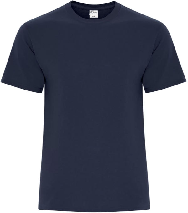 Am image of a Custom ATC Everyday Blend Side Seam Tee in Navy!
