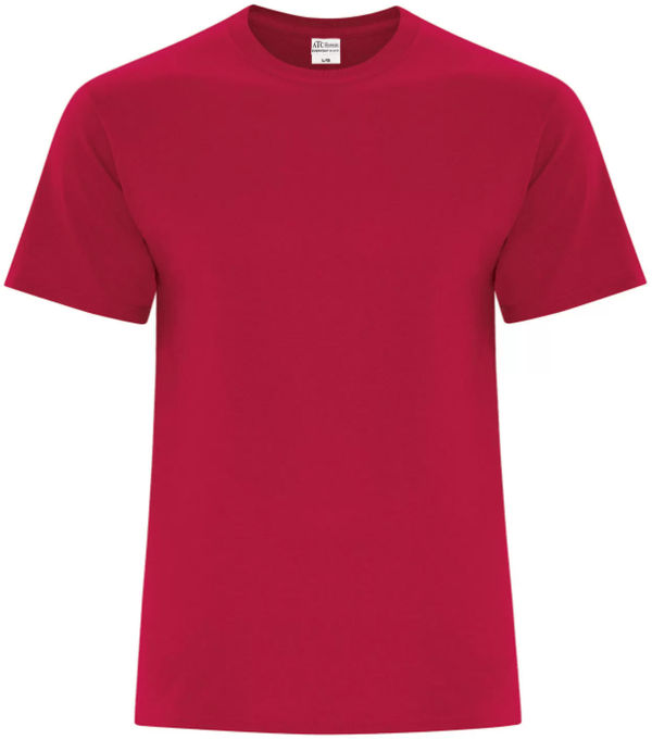 Am image of a Custom ATC Everyday Blend Side Seam Tee in Red!
