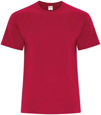 Am image of a Custom ATC Everyday Blend Side Seam Tee in Red!
