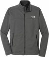 Am image of a Custom North Face Ridgewall Soft Shell Jacket in Dark Grey Heather!
