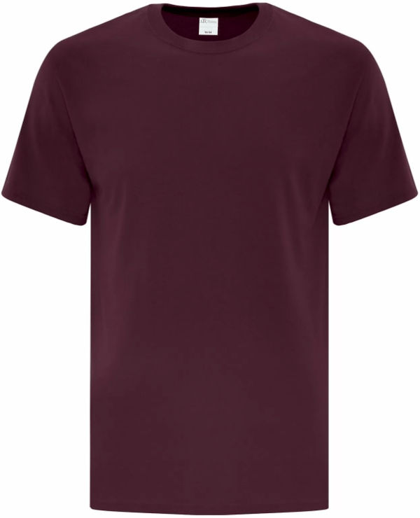 Am image of a Custom ATC Everyday Cotton Tee in Maroon!