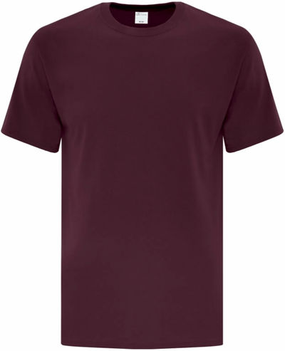 Am image of a Custom ATC Everyday Cotton Tee in Maroon!