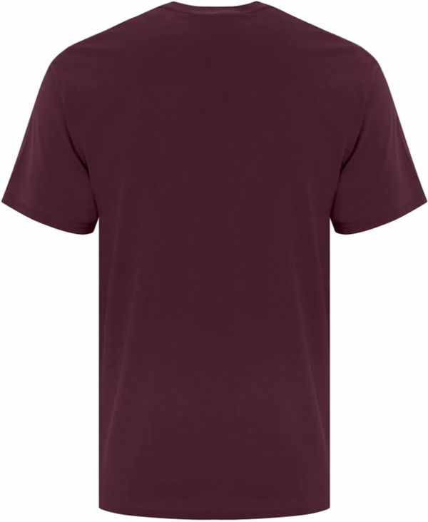 Am image of a Custom ATC Everyday Cotton Tee in Maroon!