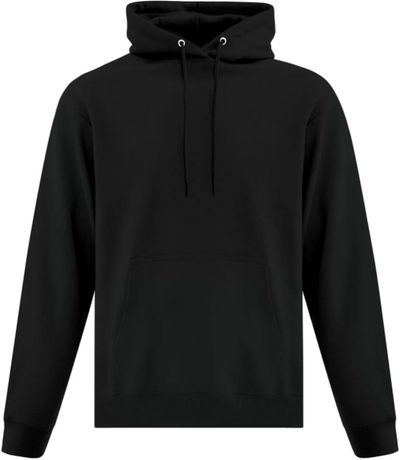 Am image of a Custom ATC Everyday Fleece Hooded Sweatshirt in Black!