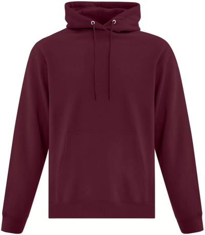 Am image of a Custom ATC Everyday Fleece Hooded Sweatshirt in Maroon!