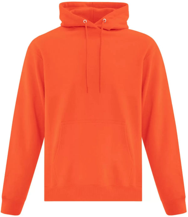 Am image of a Custom ATC Everyday Fleece Hooded Sweatshirt in Orange!