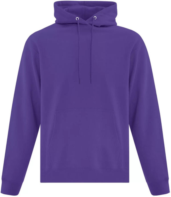 Am image of a Custom ATC Everyday Fleece Hooded Sweatshirt in Purple!