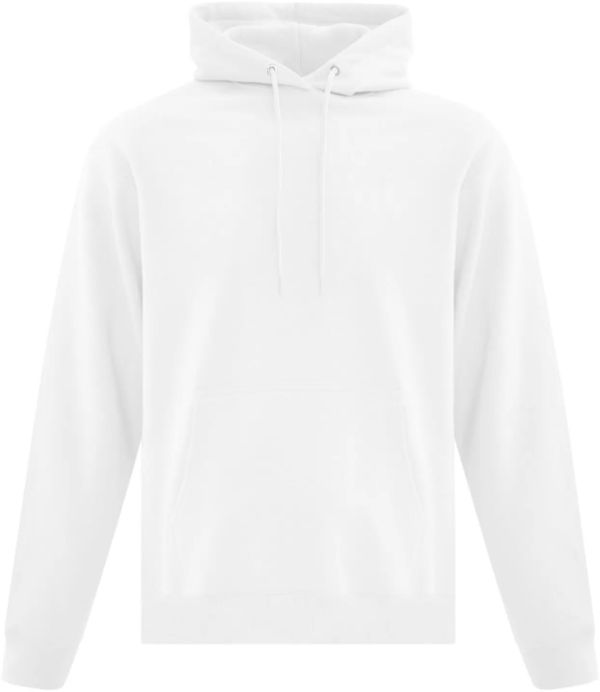 Am image of a Custom ATC Everyday Fleece Hooded Sweatshirt in White!