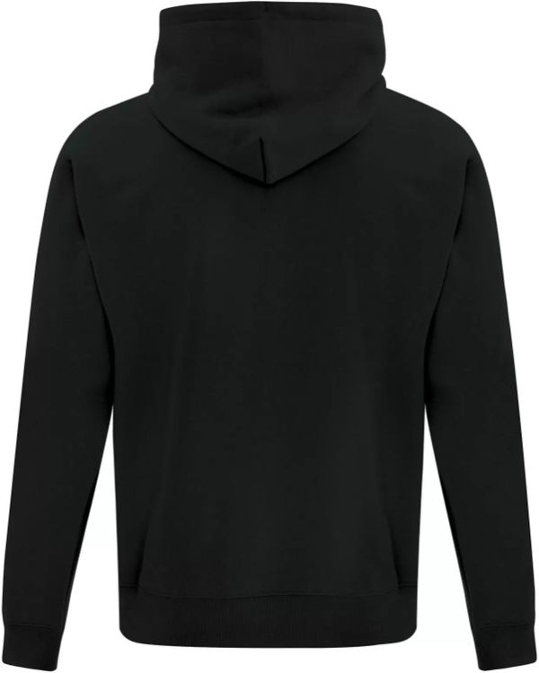 Am image of a Custom ATC Everyday Fleece Hooded Sweatshirt in Black!