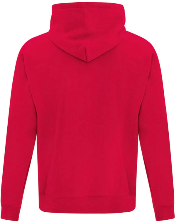 Am image of a Custom ATC Everyday Fleece Hooded Sweatshirt in Red!