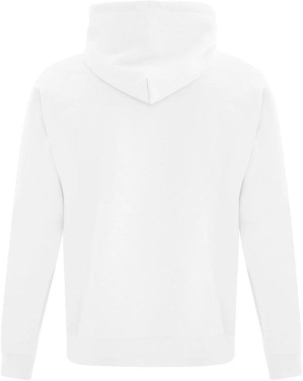 Am image of a Custom ATC Everyday Fleece Hooded Sweatshirt in White!