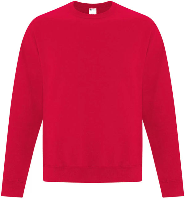 Am image of a Custom ATC Everyday Fleece Crewneck Sweatshirt in Red!