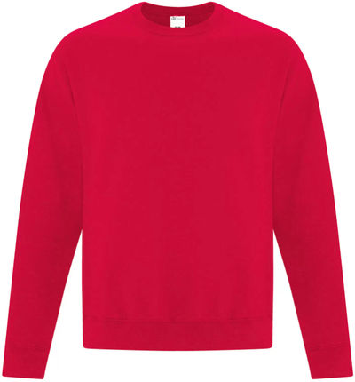 Am image of a Custom ATC Everyday Fleece Crewneck Sweatshirt in Red!