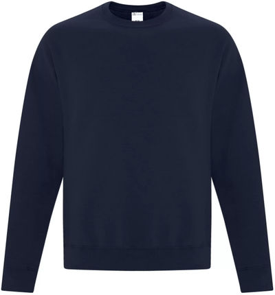 Am image of a Custom ATC Everyday Fleece Crewneck Sweatshirt in Dark Navy!