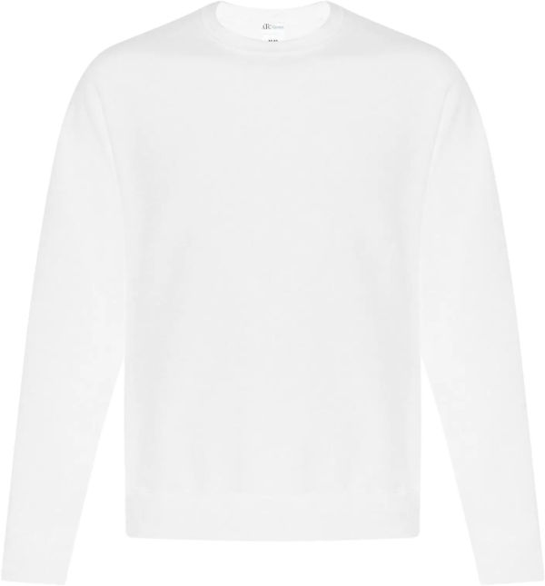 Am image of a Custom ATC Everyday Fleece Crewneck Sweatshirt in White!