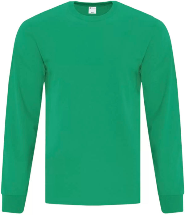 Am image of a Custom ATC EVERYDAY COTTON LONG SLEEVE TEE in Kelly!