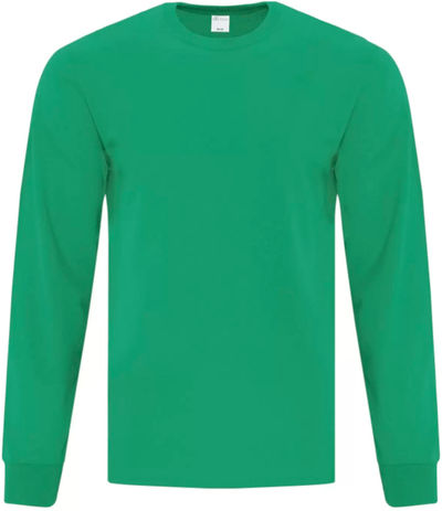 Am image of a Custom ATC EVERYDAY COTTON LONG SLEEVE TEE in Kelly!