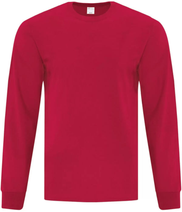 Am image of a Custom ATC EVERYDAY COTTON LONG SLEEVE TEE in Red!