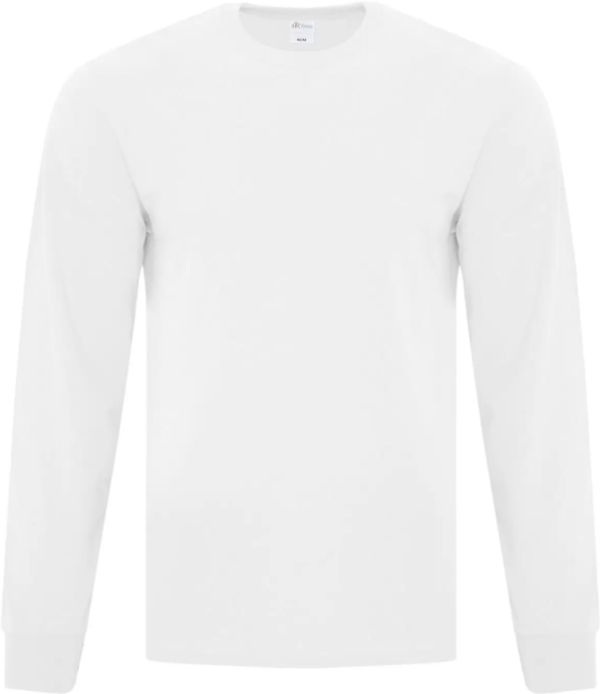 Am image of a Custom ATC EVERYDAY COTTON LONG SLEEVE TEE in White!