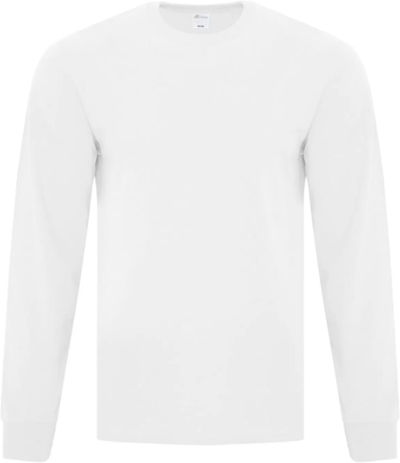 Am image of a Custom ATC EVERYDAY COTTON LONG SLEEVE TEE in White!