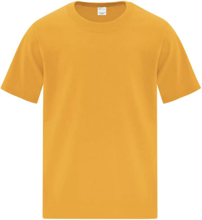 Am image of a Custom ATC Everyday Cotton Youth Tee in Gold!
