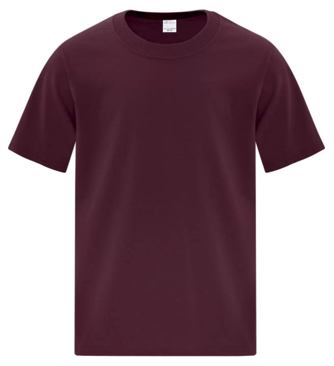 ATC Everyday Cotton Youth Tee in Maroon