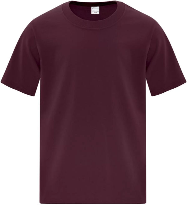 Am image of a Custom ATC Everyday Cotton Youth Tee in Maroon!